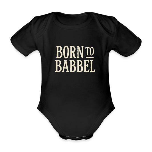 Born to Babbel – Hessisches Statement - Baby Bio-Kurzarm-Body - Schwarz