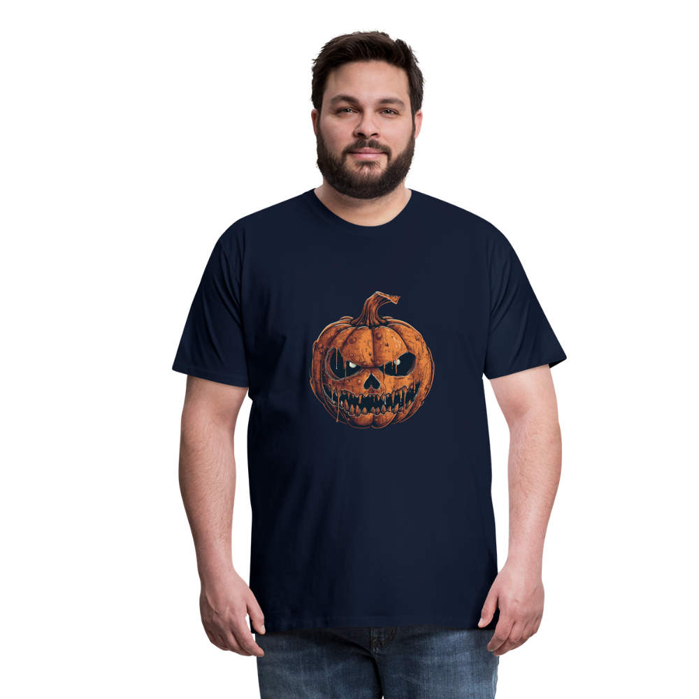 Gruseliger Horror Kürbis -Happy Halloween - Männer Premium T-Shirt - Navy