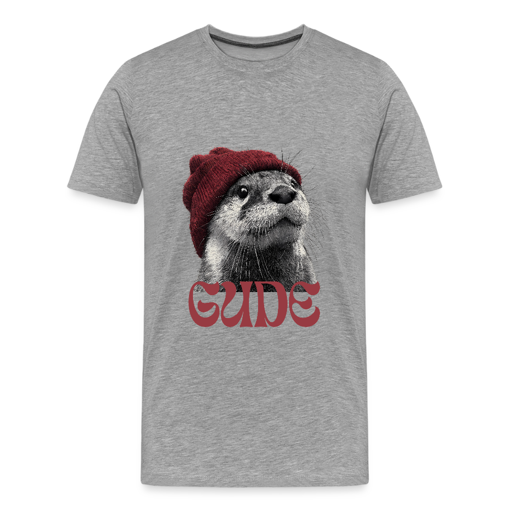 Gude Otter - Männer Premium Bio T-Shirt - Grau meliert