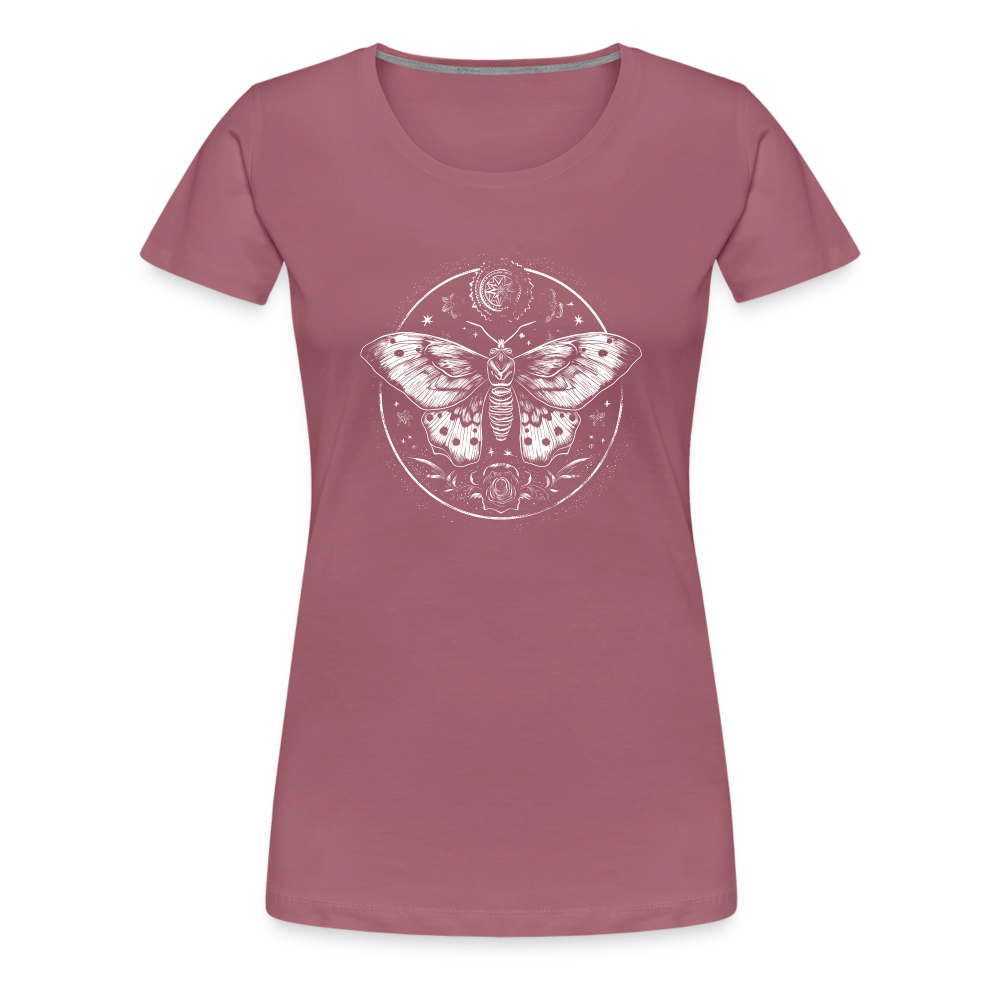 Mystische Motte, Falter mit magischen Details - Women Premium T-Shirt - Malve