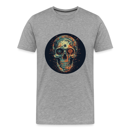 Retro Futuristischer Totenkopf Skull Cyborg- Männer Premium T-Shirt - by Artful Alchemist