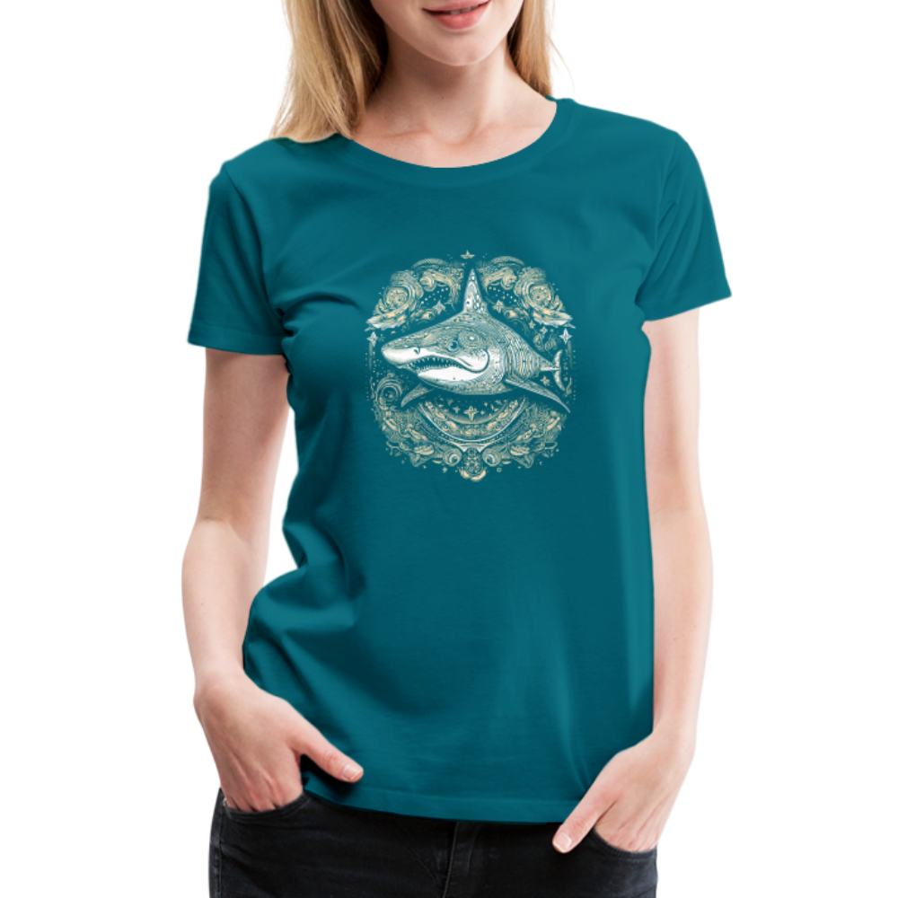 Cooler Hai mit Boho/Tribal Mustern - Frauen Premium T-Shirts - Divablau