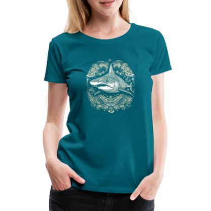 Cooler Hai mit Boho/Tribal Mustern - Frauen Premium T-Shirts - by Artful Alchemist
