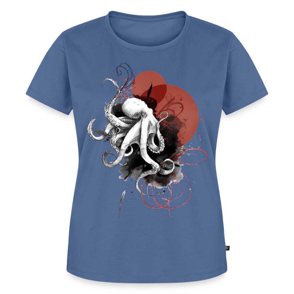Oktopus Design – Tiefsee trifft Kunst - Frauen Premium Bio T-Shirt - Taubenblau