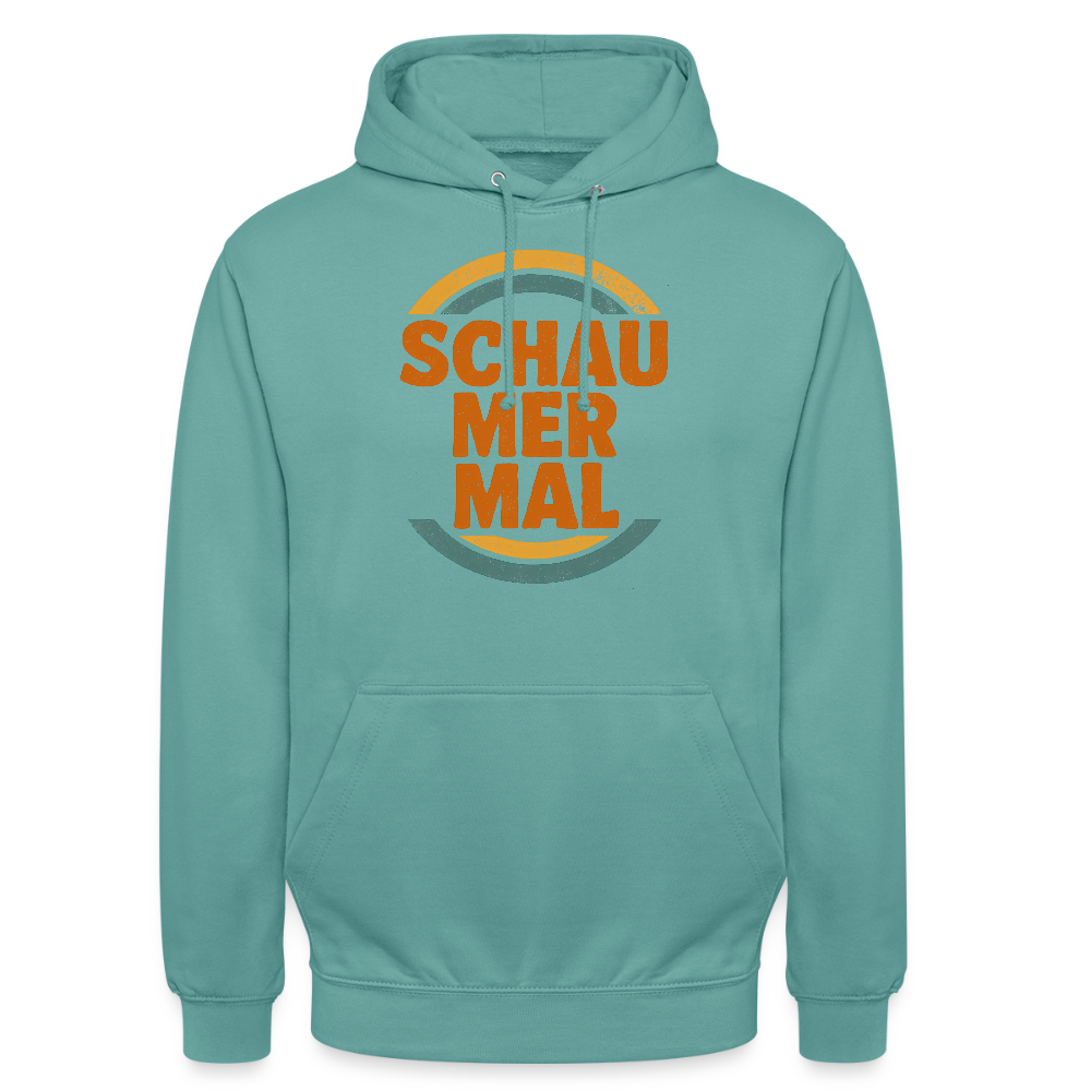 „Schau Mer Mal“ – Retro Look aus Hessen - Unisex Hoodie - Pastelltürkis