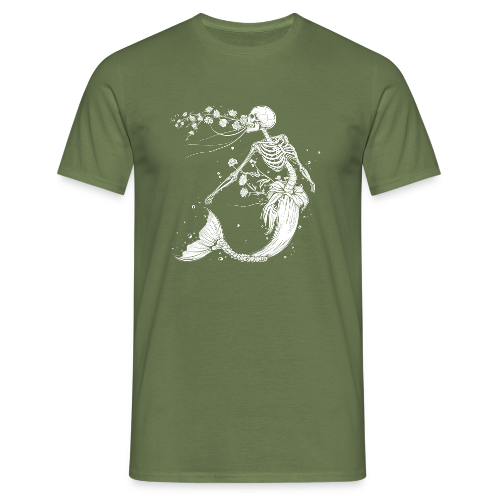 Florale Skelett Meerjungfrau - Männer T-Shirt - Militärgrün