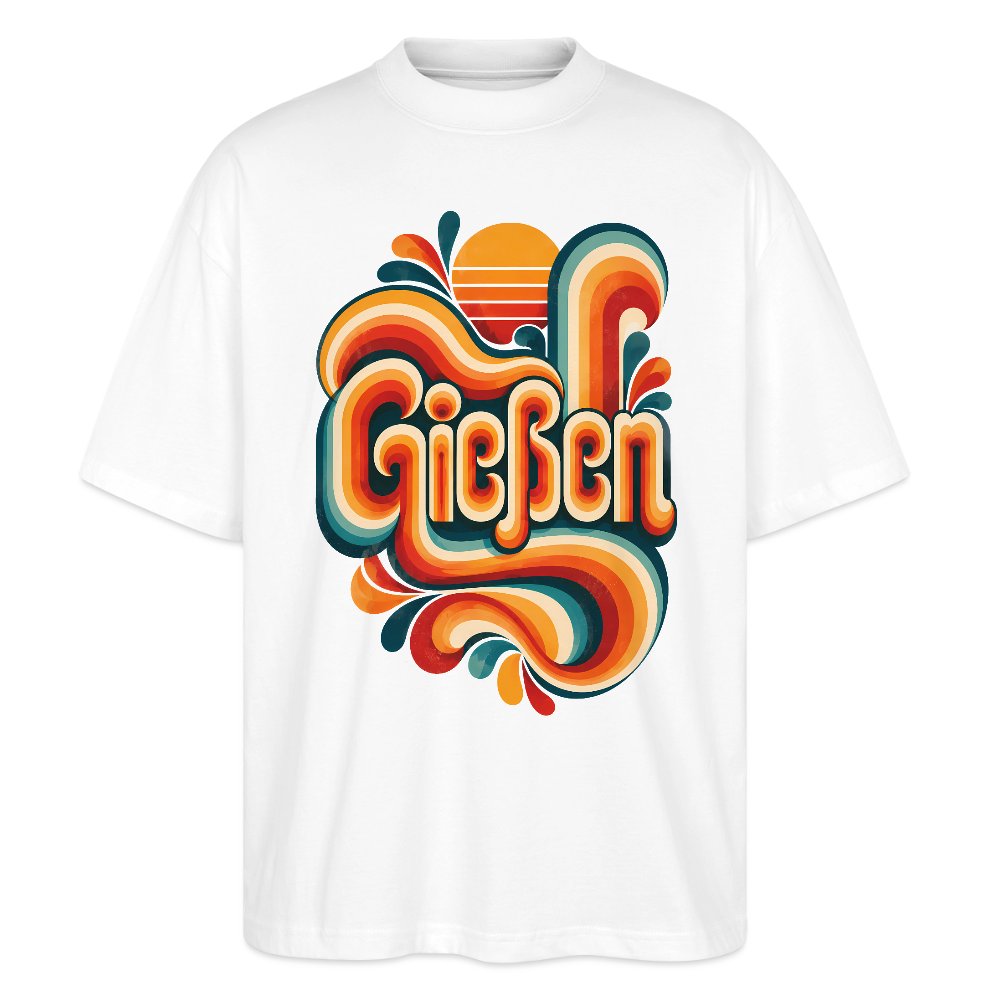 Gießen Retro – Oversized Unisex Bio T-Shirt - Weiß