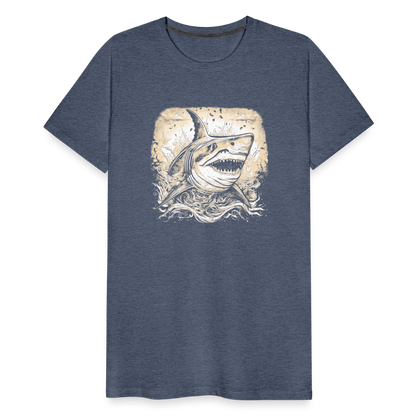 Cooler Retro Hai - Männer Premium T-Shirts - by Artful Alchemist