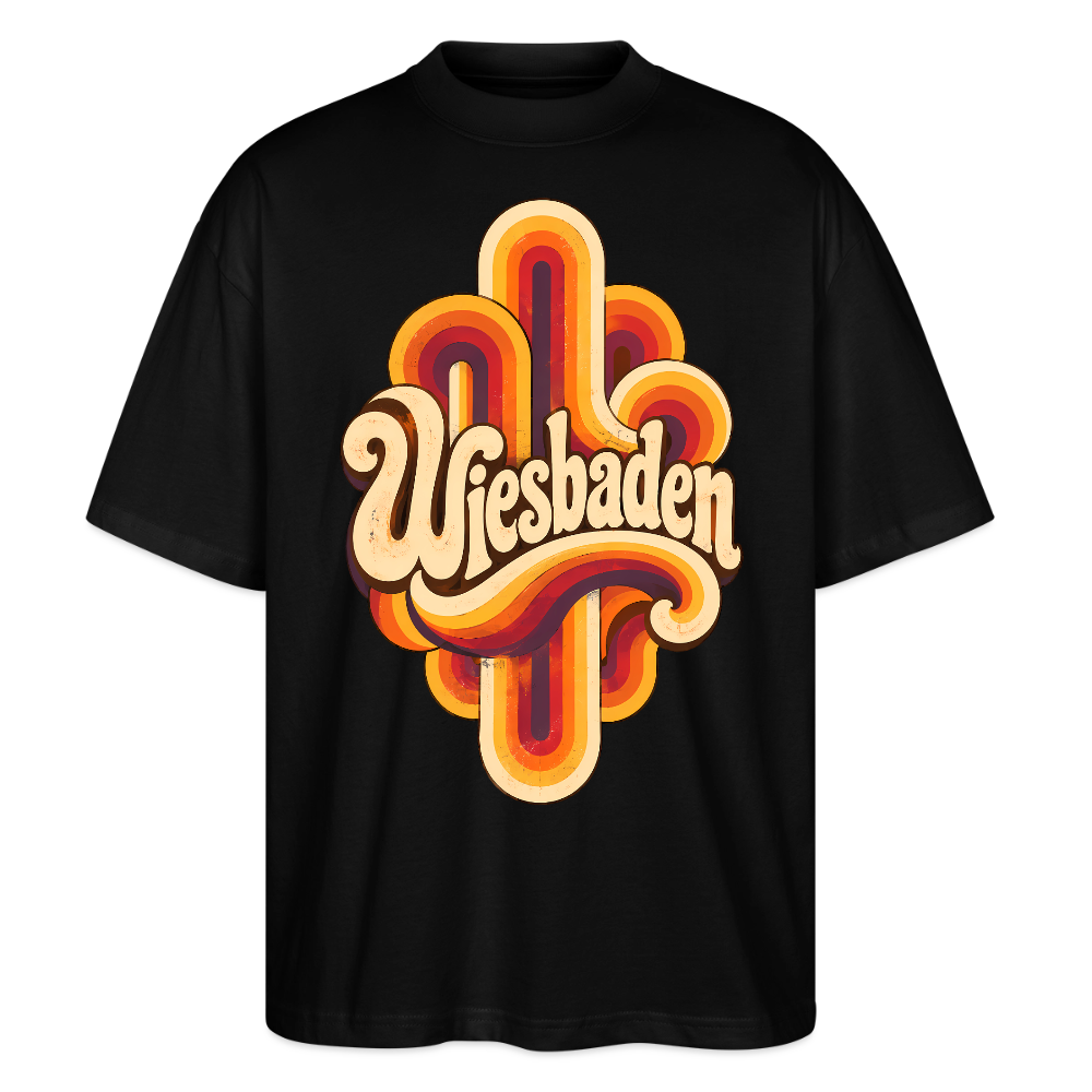 Wiesbaden Retro – Oversized Unisex Bio T-Shirt - Schwarz