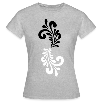 Bembel Ornamente schwarz/weiß - Frauen T-Shirt - Grau meliert