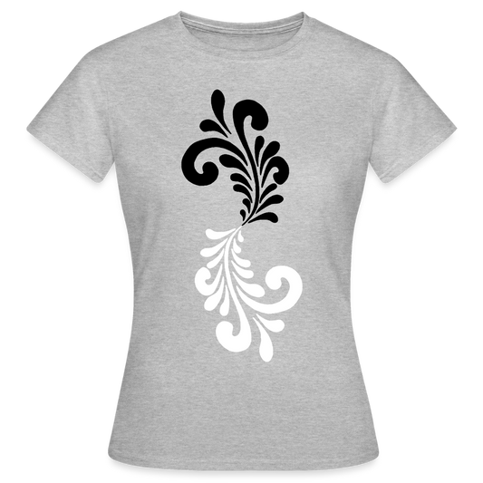 Bembel Ornamente schwarz/weiß - Frauen T-Shirt - Grau meliert