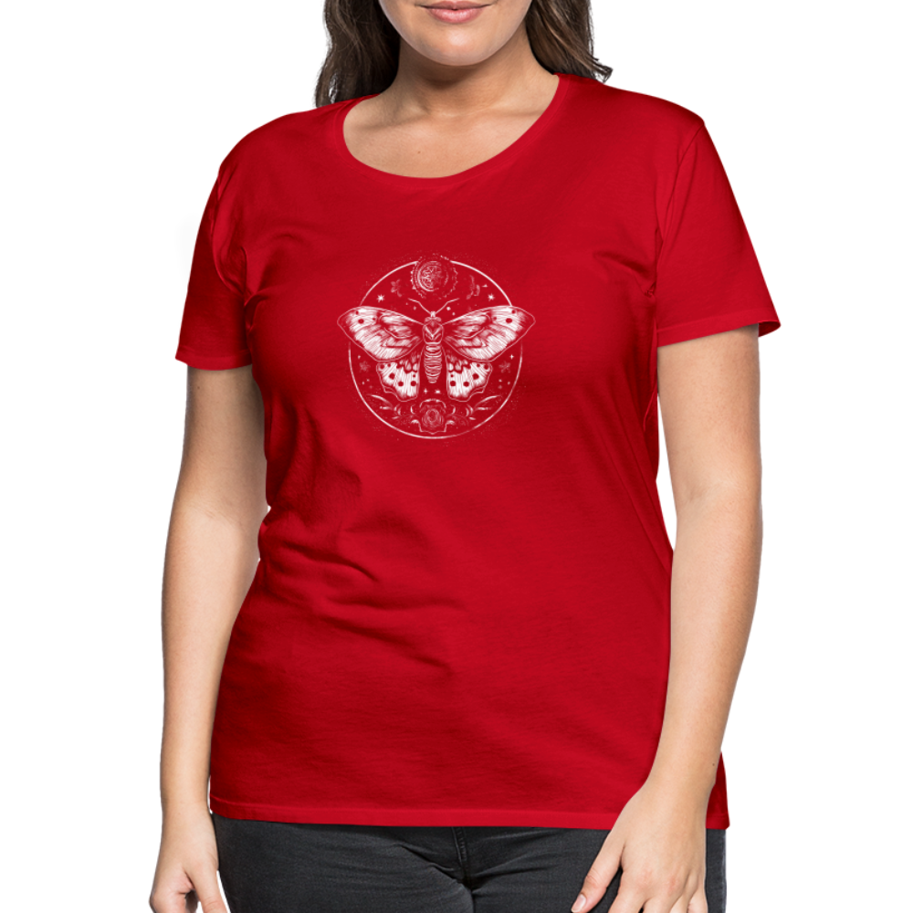 Mystische Motte, Falter mit magischen Details - Women Premium T-Shirt - Rot