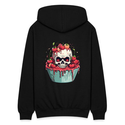 Gruseliges Horror Kirschtörtchen - Happy Halloween - Unisex Kapuzenjacke - by Artful Alchemist