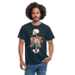 Skelett mit zarten Blumen im Boho Look - Männer T-Shirt - Navy