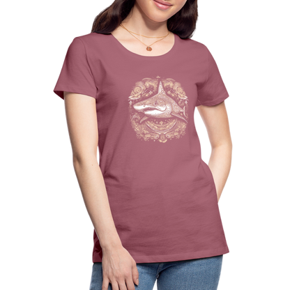 Cooler Hai mit Boho/Tribal Mustern - Frauen Premium T-Shirts - by Artful Alchemist