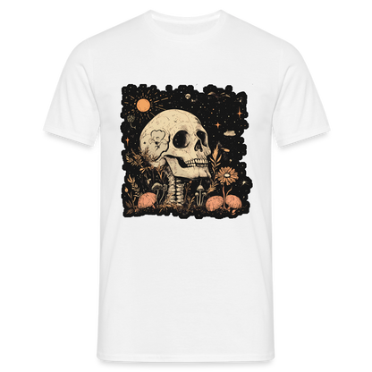 Boho Hippie Skelett im 60er, 70er Jahre Look - Männer T-Shirt - by Artful Alchemist