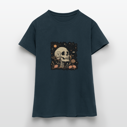 Boho Hippie Skelett im 60er, 70er Jahre Look - Frauen T-Shirt - by Artful Alchemist