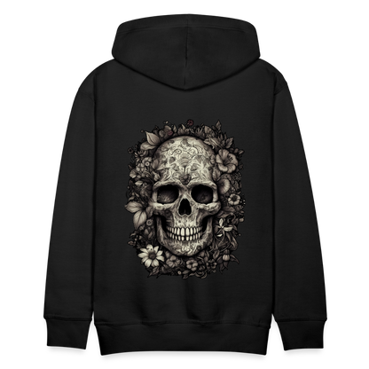 Boho Totenkopf mit Tattoos und Blumen - Männer Premium Hoodie - by Artful Alchemist