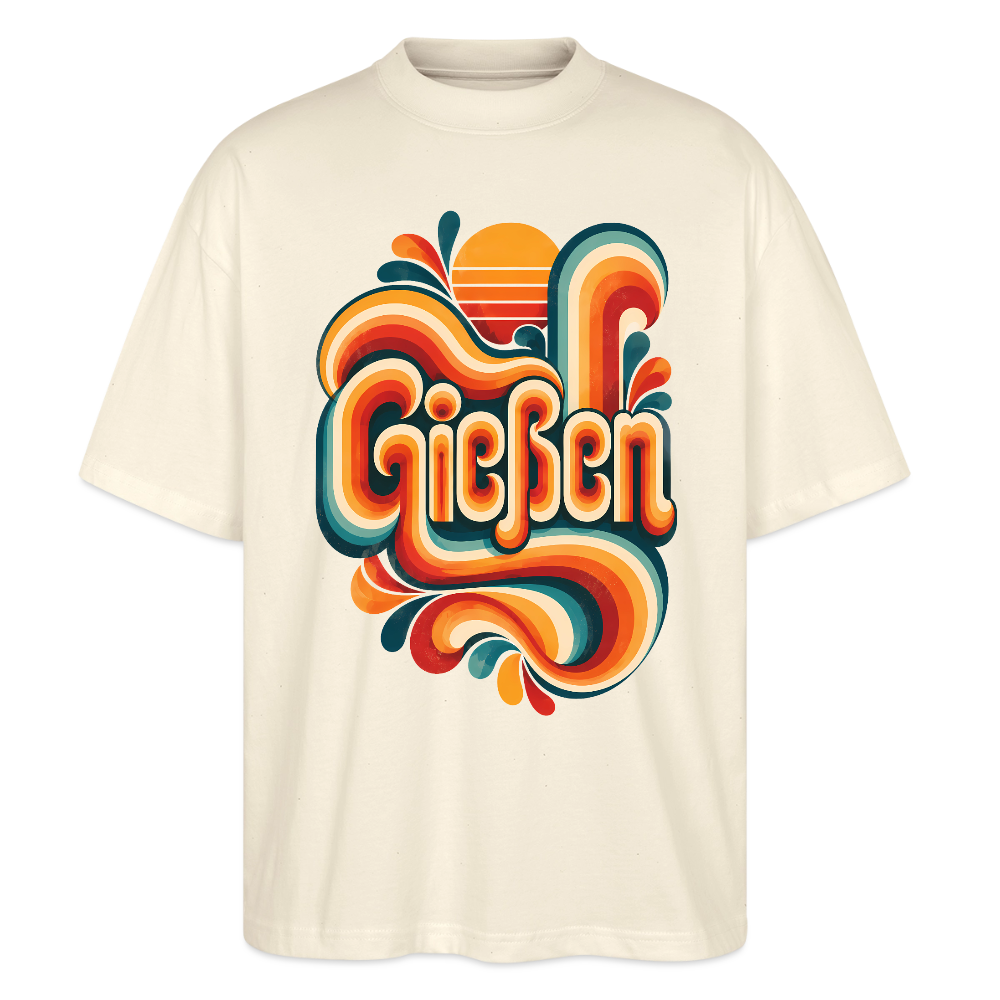 Gießen Retro – Oversized Unisex Bio T-Shirt - Natur