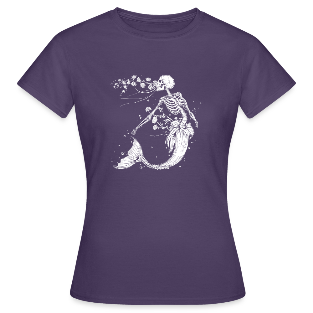 Florale Skelett Meerjungfrau - Frauen T-Shirt - Dunkellila