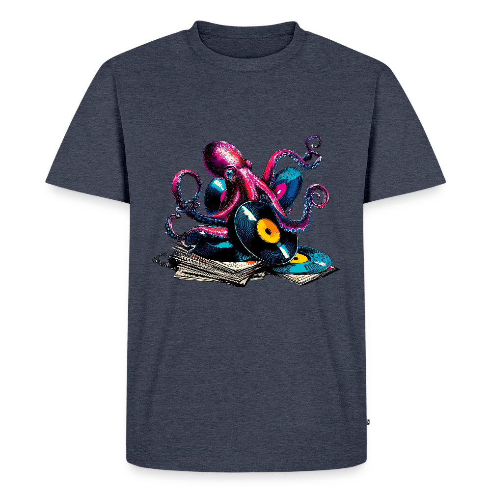 DJ Oktopus – Wenn Tiefsee auf Vinyl trifft - Männer Premium Bio T-Shirt - Jeansblau 