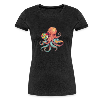 Lustiger Comic Oktopus mit Lollipop - Frauen Premium T-Shirts - by Artful Alchemist