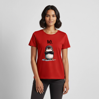 Grumpy Penguin – „NÖ.“ - Frauen Premium T-Shirt - by Artful Alchemist
