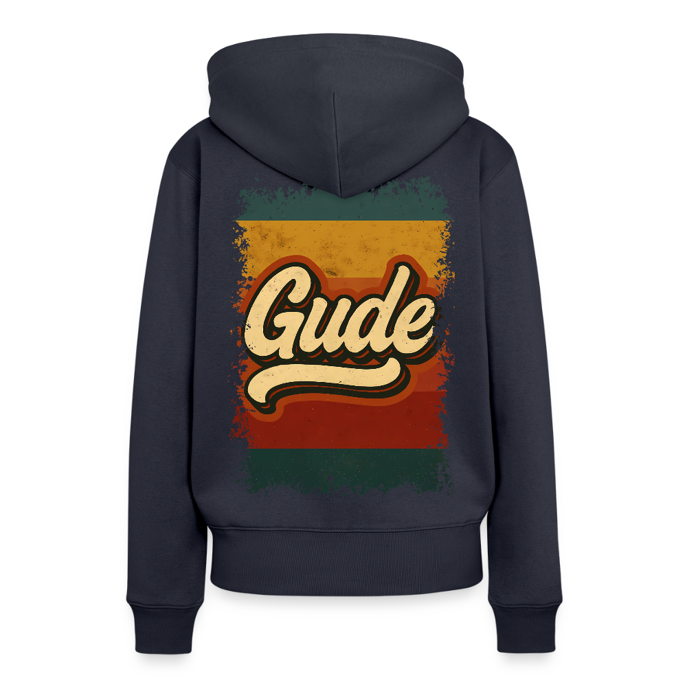 „Gude“ – Retro Look aus Hessen - Frauen Premium Bio Hoodie - Navy