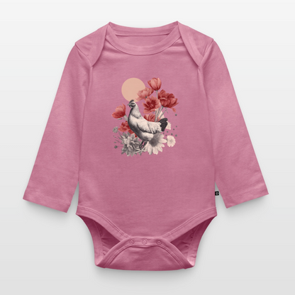 Vintage Boho Blossom Chicken - Baby Bio-Langarm-Body - by Artful Alchemist