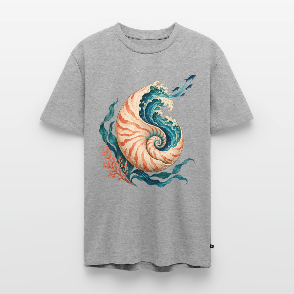 Nautilus Wave – Männer Premium T-Shirt - Grau meliert