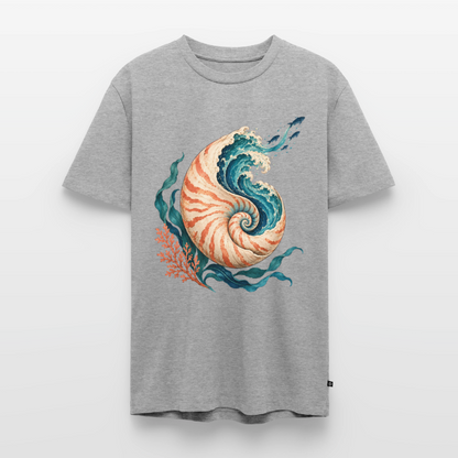 Nautilus Wave – Männer Premium T-Shirt - Grau meliert