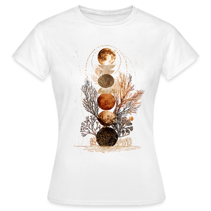Coral Moons – Die Kraft der Gezeiten auf Stoff - Frauen T-Shirt - Weiß