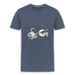 Begegnung zwischen Hai und Oktopus im Weltall - Männer Premium T-Shirts - Blau meliert