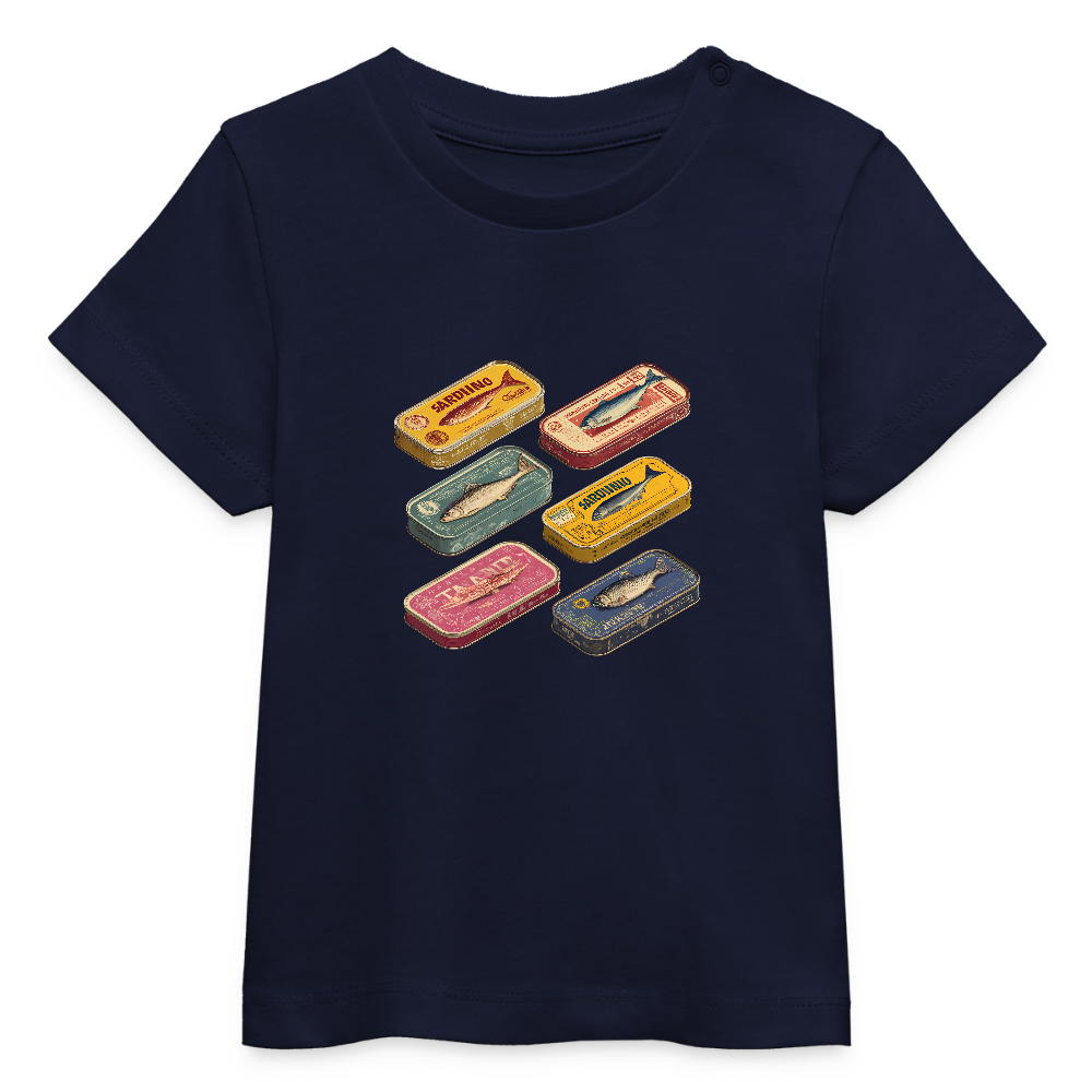 Tiny Gourmet – Retro Sardines - Stanley/Stella Baby Bio-T-Shirt BABY CREATOR - by Artful Alchemist