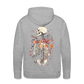 Skelett mit zarten Blumen im Boho Look - Männer Premium Hoodie - Grau meliert