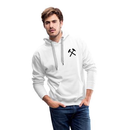 Berbau, Schlägel und Eisen, Bergkristall auf dem Rücken - Männer Premium Hoodie - by Artful Alchemist