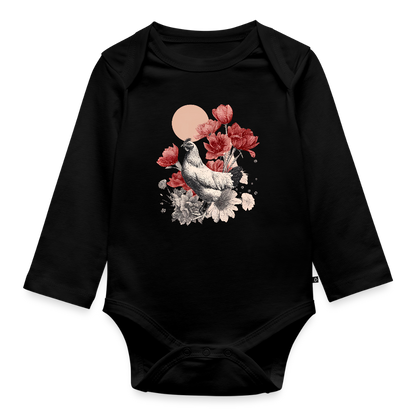 Vintage Boho Blossom Chicken - Baby Bio-Langarm-Body - by Artful Alchemist