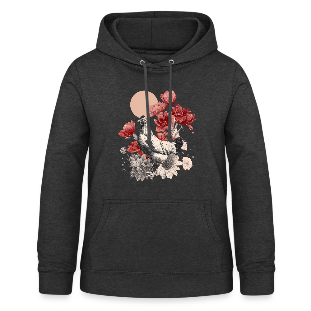 Vintage Boho Blossom Chicken - Frauen Hoodie - Anthrazit