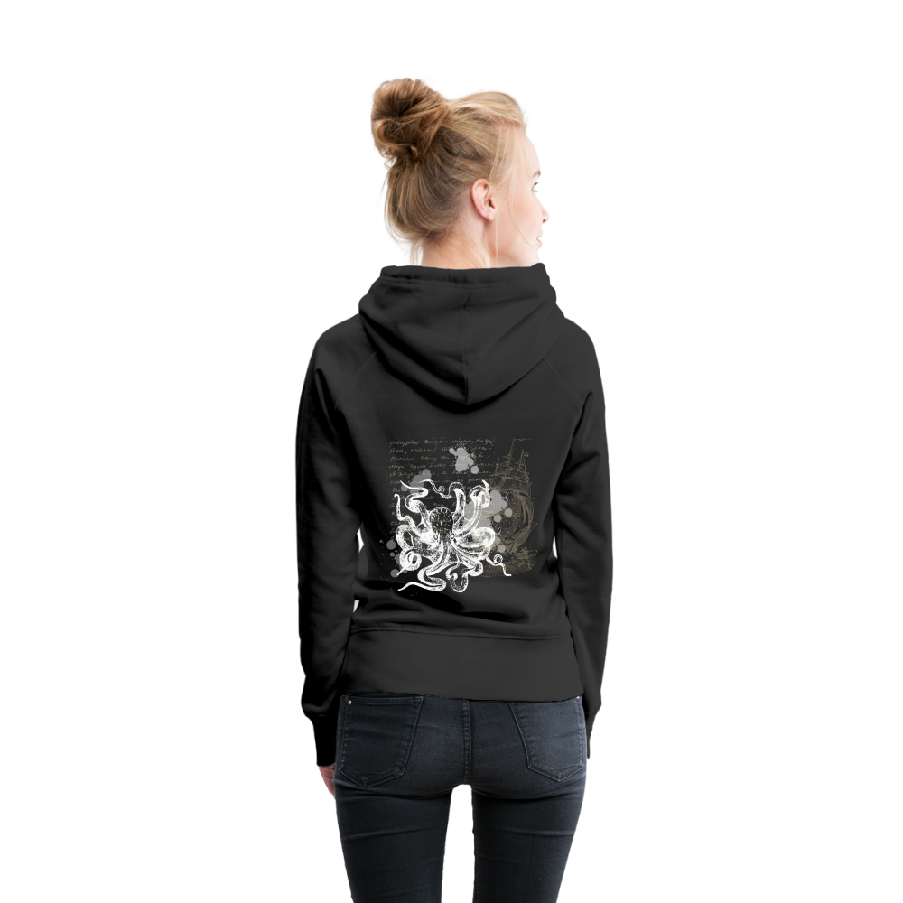 Vintage Steampunk Oktopus Motiv - Frauen Premium Hoodie - Schwarz