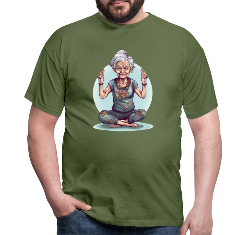 Coole Yoga Oma - Meditation im besten Alter  - Männer T-Shirt - Militärgrün