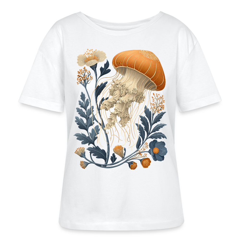 Floral Jellyfish - Stanley/Stella Relaxed Rundhals Frauen Bio-T-Shirt SERENA - Weiß