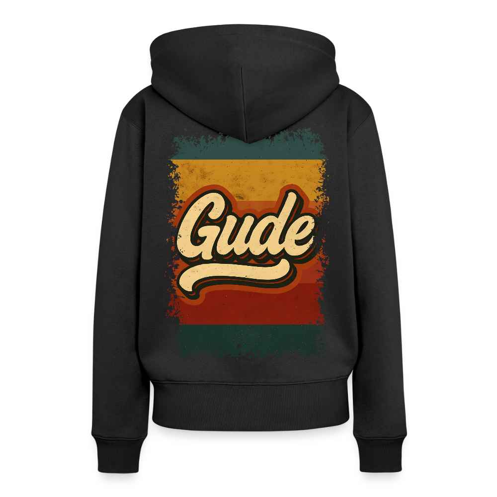 „Gude“ – Retro Look aus Hessen - Frauen Premium Bio Hoodie - Schwarz