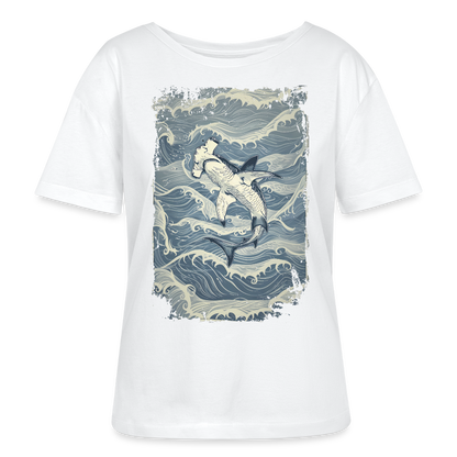 Vintage Hammerhai im japanischen inspirierten Tattoo Stil - Stanley/Stella Relaxed Rundhals Frauen Bio-T-Shirt SERENA - by Artful Alchemist
