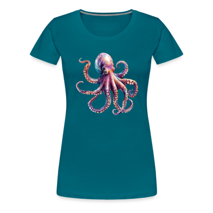 Cooles Wasserfarben Aquarell Oktopus Design - Frauen Premium T-Shirts - by Artful Alchemist