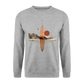 Geometrisches Surfbrett Design – Surreal Sunset Waves - Unisex Pullover - Weißgrau meliert