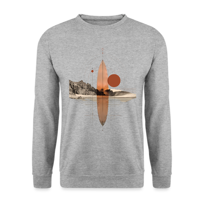 Geometrisches Surfbrett Design – Surreal Sunset Waves - Unisex Pullover - by Artful Alchemist