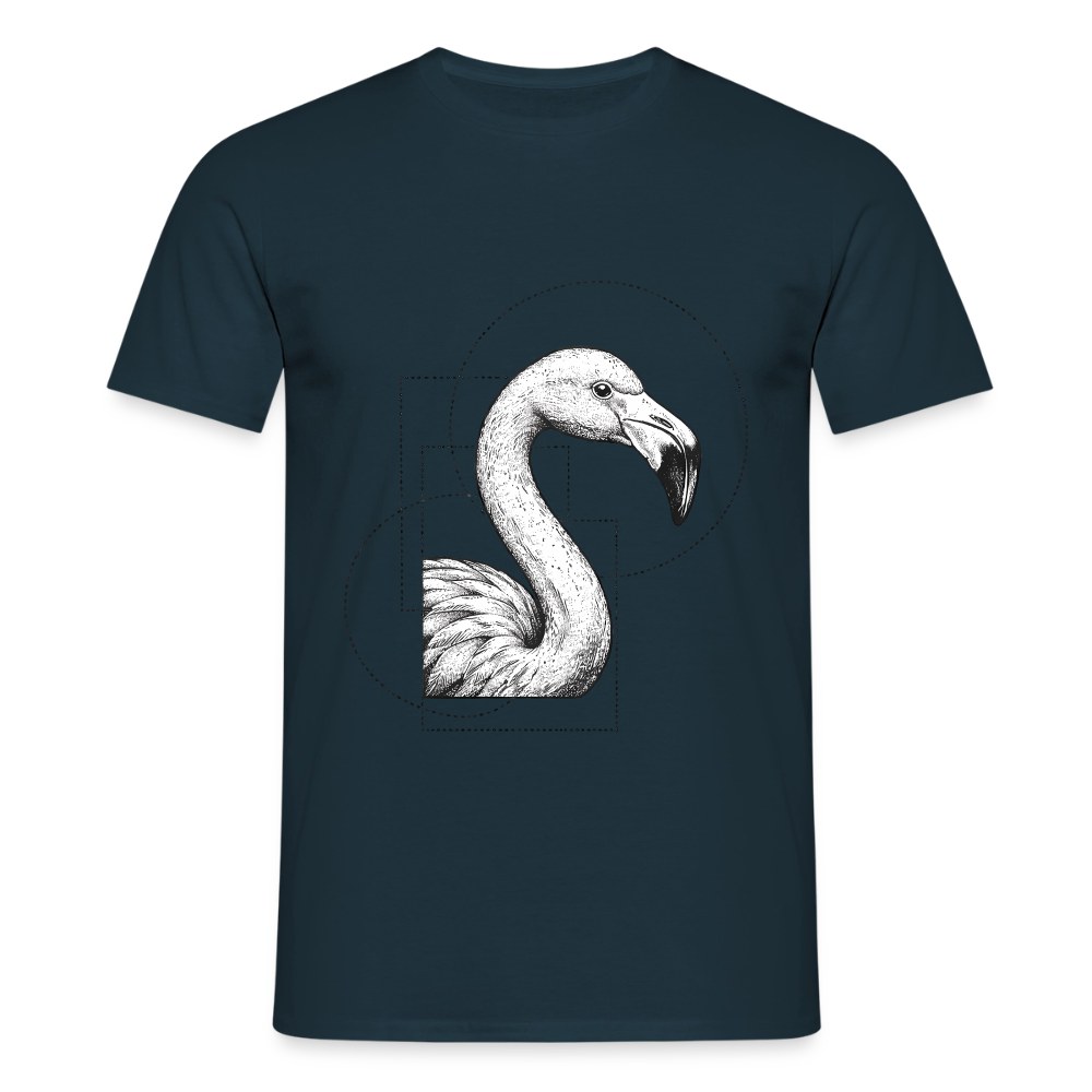 Geometric Grace – Modern Flamingo - Männer T-Shirt - by Artful Alchemist
