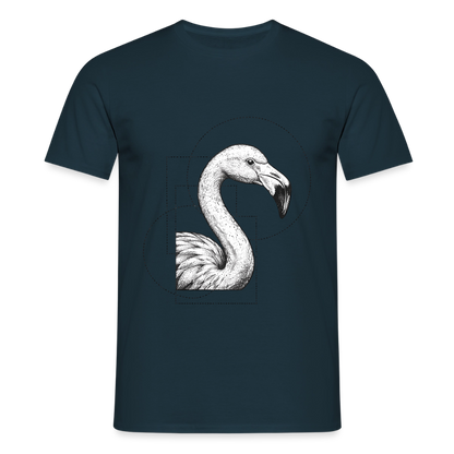 Geometric Grace – Modern Flamingo - Männer T-Shirt - by Artful Alchemist