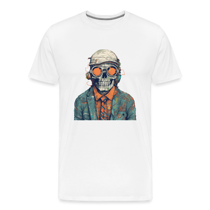 Cooles Skelett Portrait mit Sonnenbrille, Mütze - Männer Premium T-Shirt - by Artful Alchemist