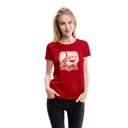Cooler Retro Hai - Frauen Premium T-Shirts - by Artful Alchemist